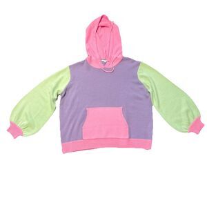 Olivia Rubin Womens Multicolor‎ Maya Colorblock Hoodie Size M Retro 90s